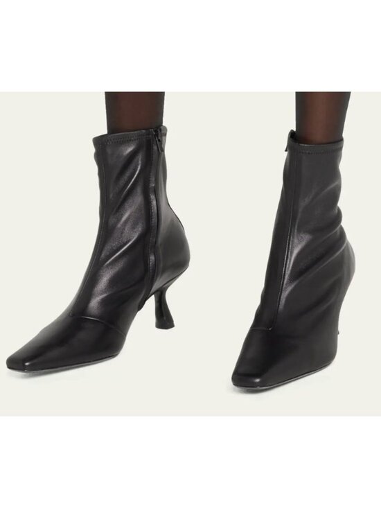 Loeffler Randall Shoes - NWOT Loeffler Randall Thandy Curved Heel Ankle Boots Size 6 Black Leather